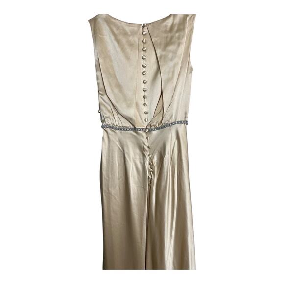 Aidan Mattox 100% Silk Formal Dress Gown Gold Prom Homecoming Wedding Small - Picture 10 of 12